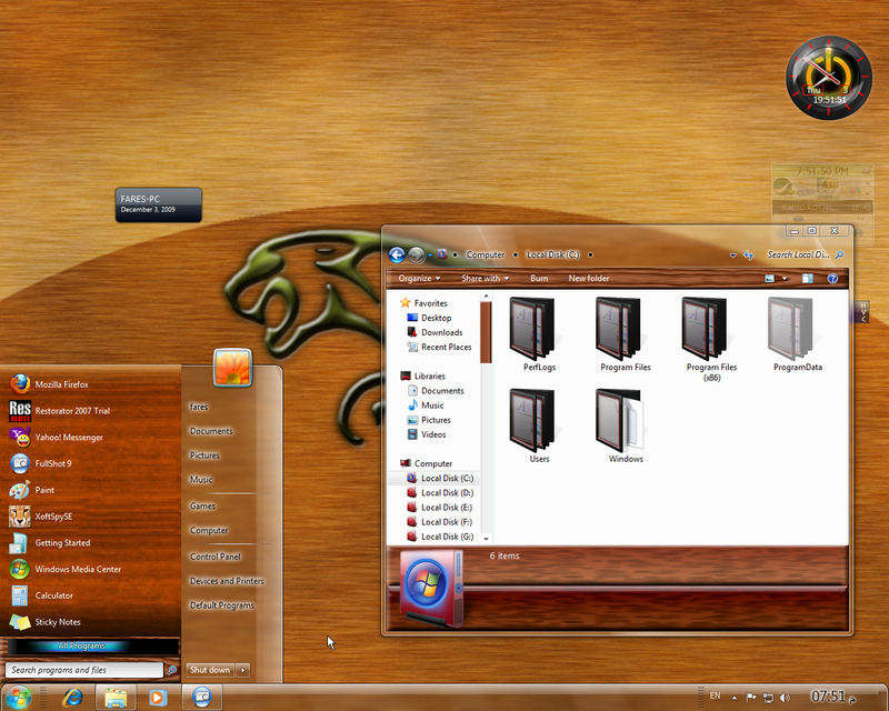 Tema Wood Fares para Windows 7